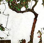 Egon Schiele Canvas Paintings - Autumn Tree